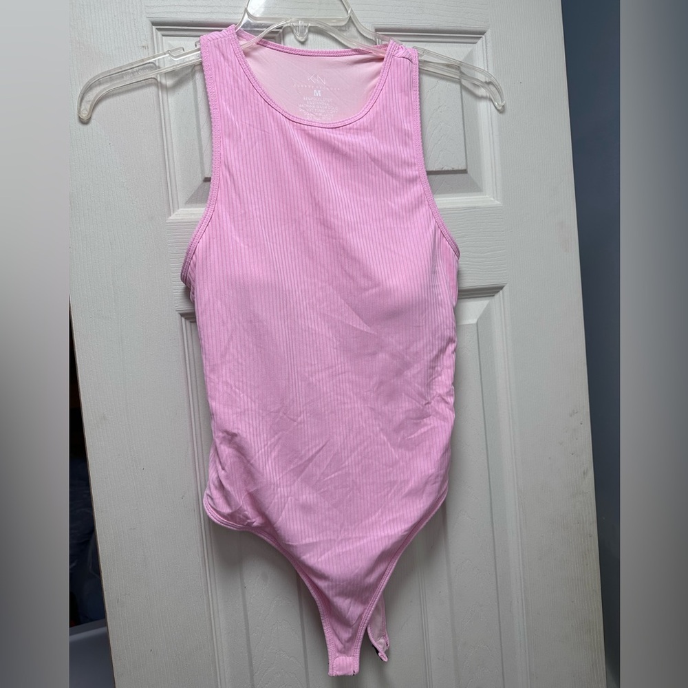 Pink Ribbed Bodysuit